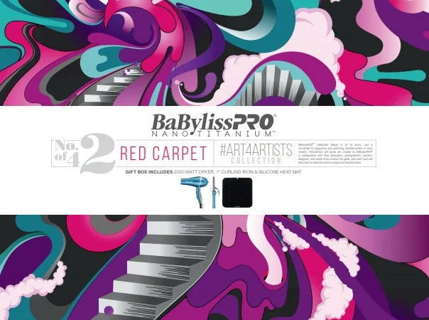 BaByliss Pro Holiday Box 2019 - Red Carpet # BNT19H2 - Nano 1" Curling Iron + Nano 2000 W Dryer + Silicon Mat