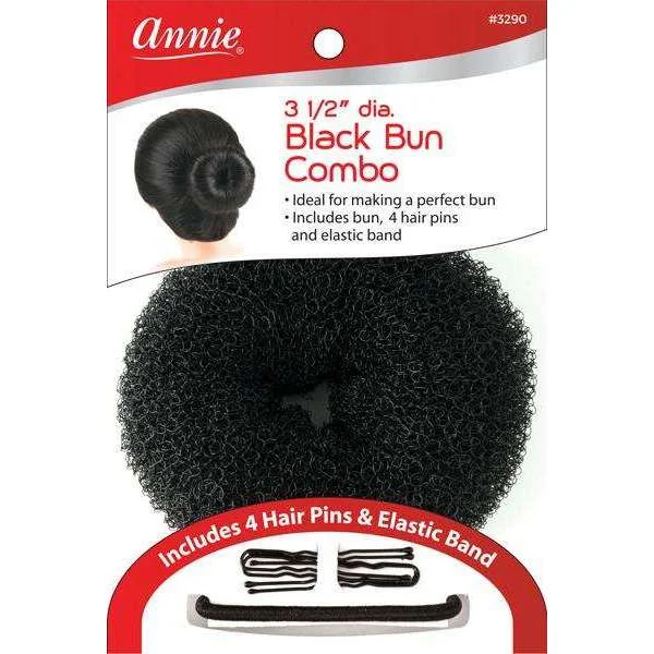 Annie Hair Bun Kit 3.5" Black