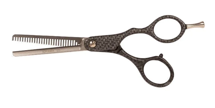 Toyama Thinning Scissors Black Checkers (5.5")