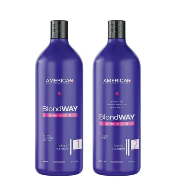 Blond Way Reducer Smoothing Hair Platinum Treatment Kit 2x1L - American Desire