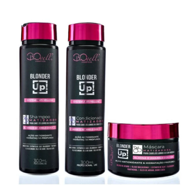 Blonder Up Violet Blond Hair Color Maintenance Tinting Kit 3 Itens - BioWell