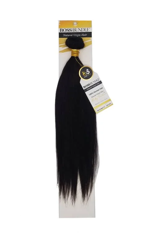 Bobbi Boss Gold Level Boss Bundle Yaky Straight Natural Virgin Weft Hair 18"