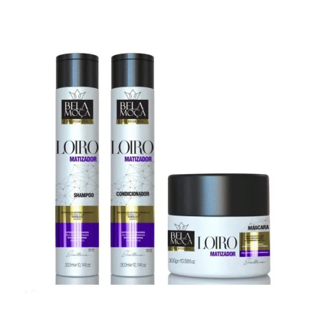 Loiro Maintenance Home Care Blond Hair Tinting Treatment Kit 3x300 - Bela Moça