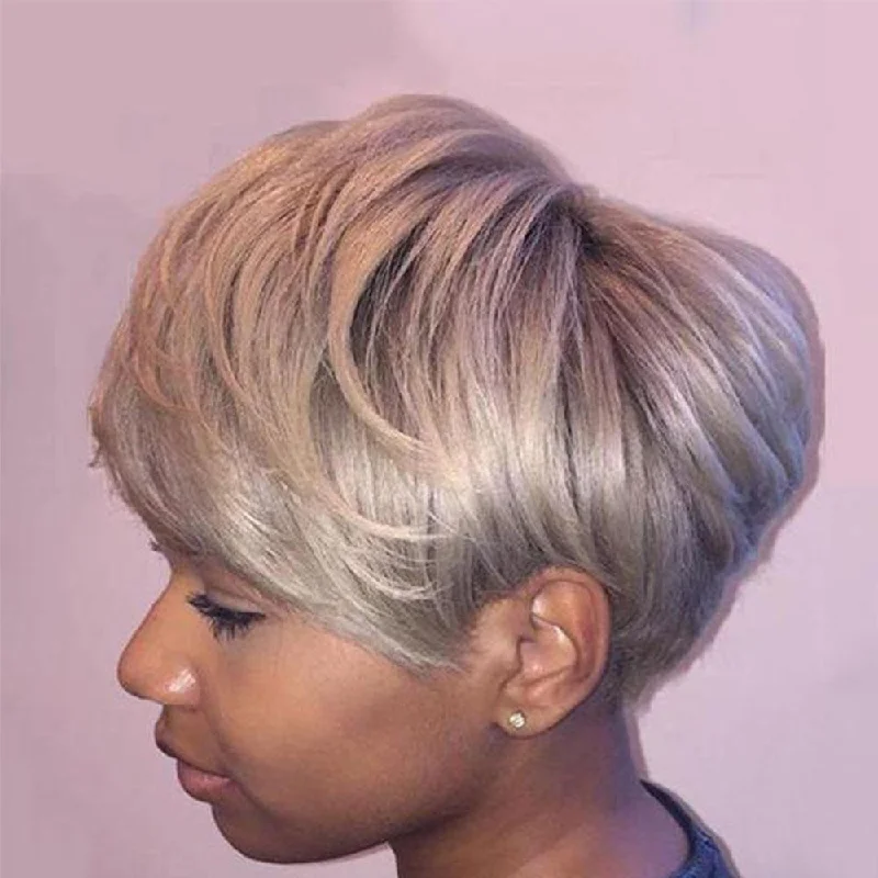 Luna 037 Classic Layered Short Straight Boycut Wig for Black Women