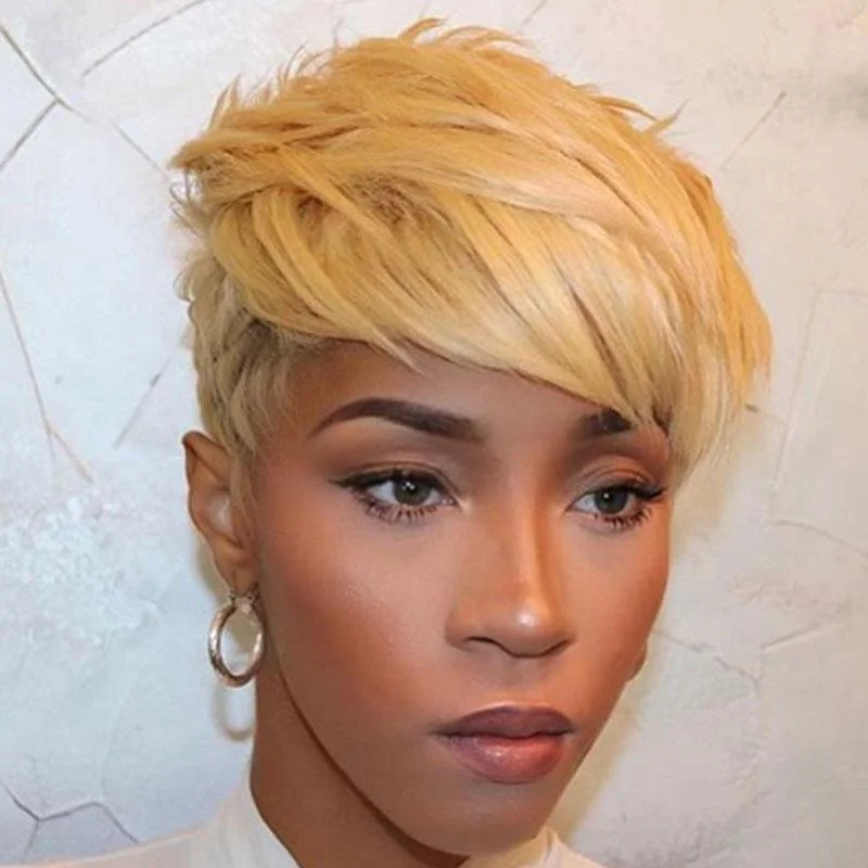 Luna Wig C34 Boycuts Short Straight Blonde Wig for Black Women