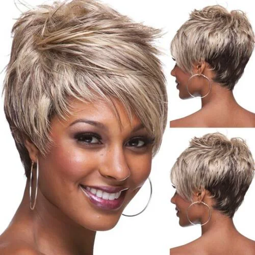 Luna Women Wig C42 Short Straight Layered Hair for African American