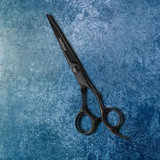 Professional VG10 Steel Hairdressing Shears- Matsui Matte Black Offset Scissors - Limited Edition