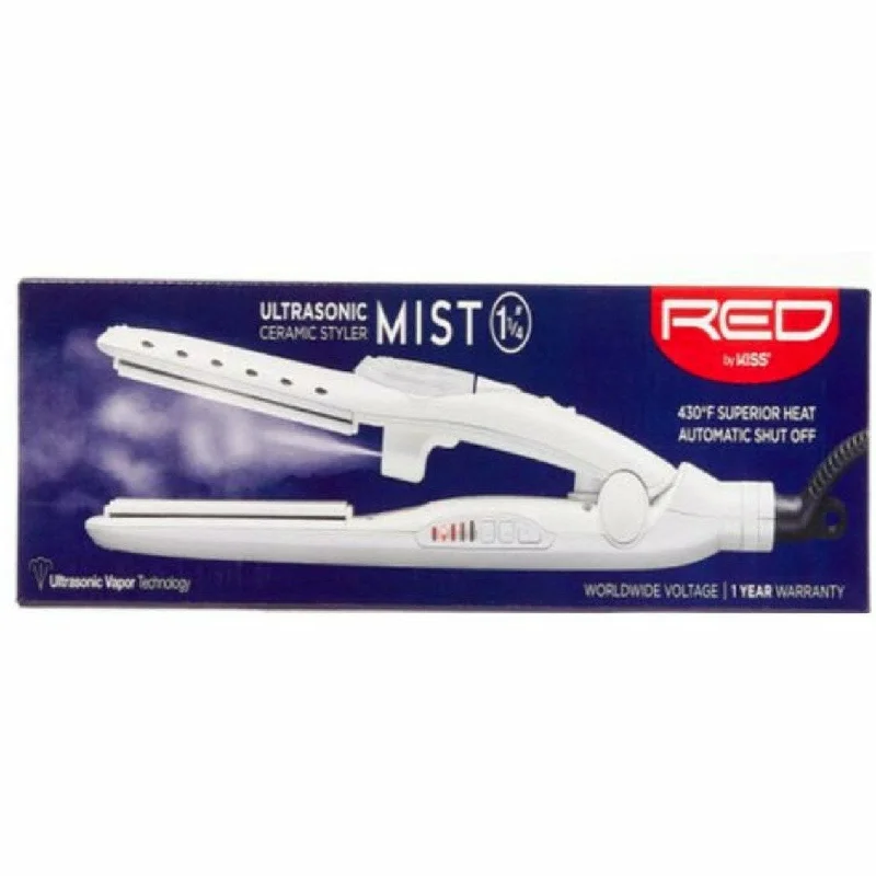 Red by Kiss: Ultrasonic Ceramic Styler Mist 1 1/4" Flat Iron