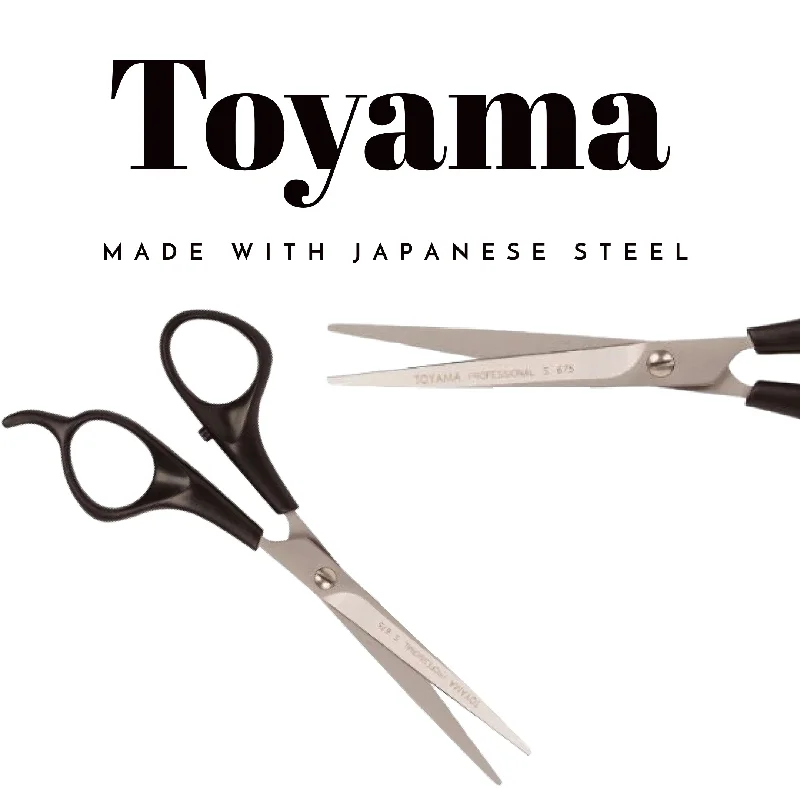 Toyama Satin Finish Plastic Handle Scissors 6.25"- Hair Cutting Scissors - Japanese Steel