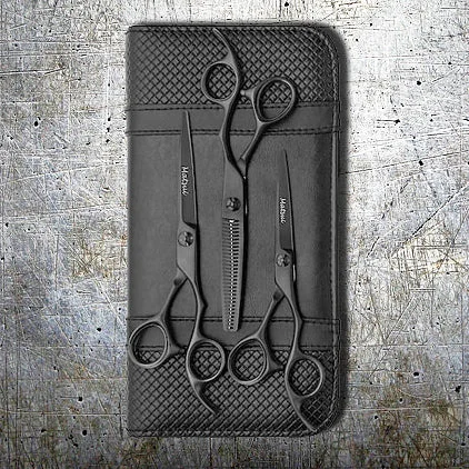 The Very Best VG10 Cobalt Infused Steel Shears -  Matsui Matte Black Offset Triple Set