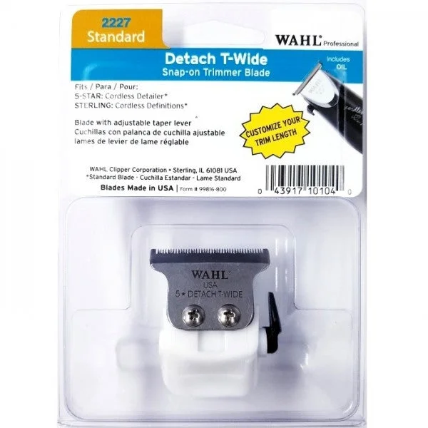 WAHL DETACH T-WIDE SNAP-ON TRIMMER BLADE FOR CORDLESS DETAILER # 2227