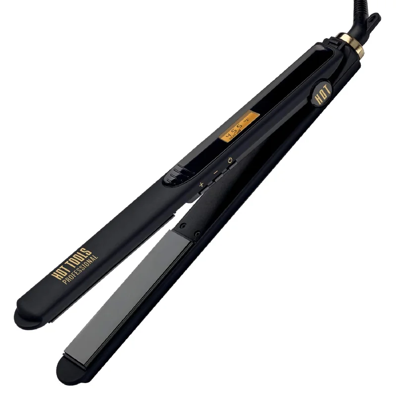 Hot Tools Black Gold Digital Salon Long Flat Iron 1-1/4"