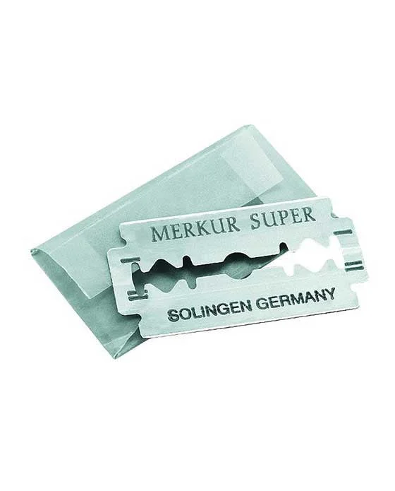 Merkur Super Platinum Double Edge Safety Razor Blades (Single Pack, 10 Blades/Pack)