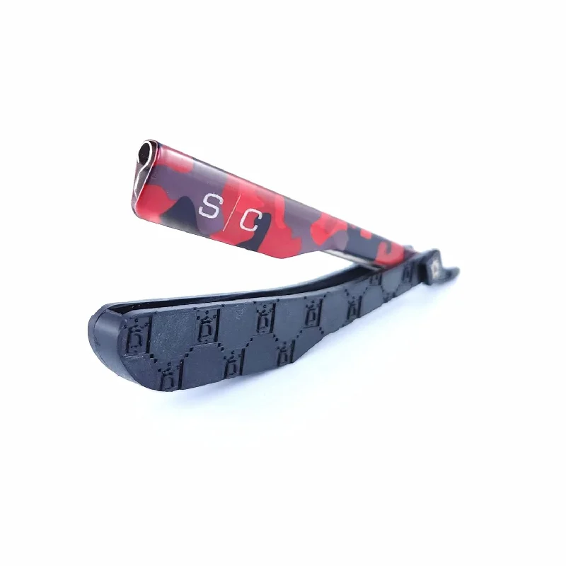 StyleCraft x Deluxe Line Professional Barber Straight Razor Camo Red