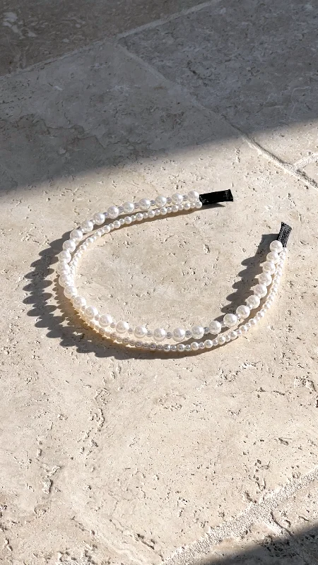 Audrey Pearl Headband - Cream