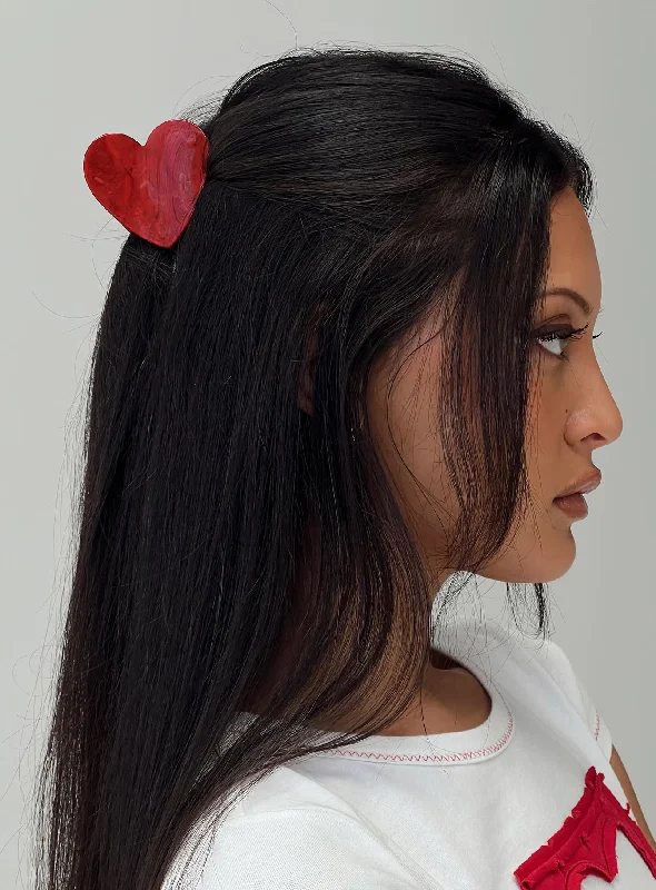 Love Heart Clip Red