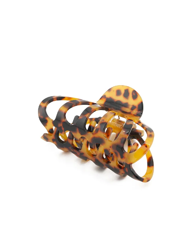 Mocha Claw Hair Clip- Dark Leopard